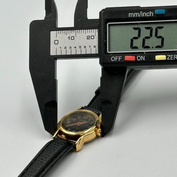 3/$30 Japona Watch Women Gold Tone Black Dial Embossed Leather Band  7.5" - Picture 12 of 15